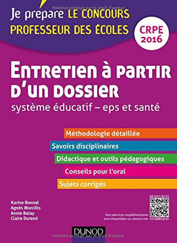 Entretien à partir d'un dossier : système éducatif, EPS et santé : oral-admission, professeur des éc
