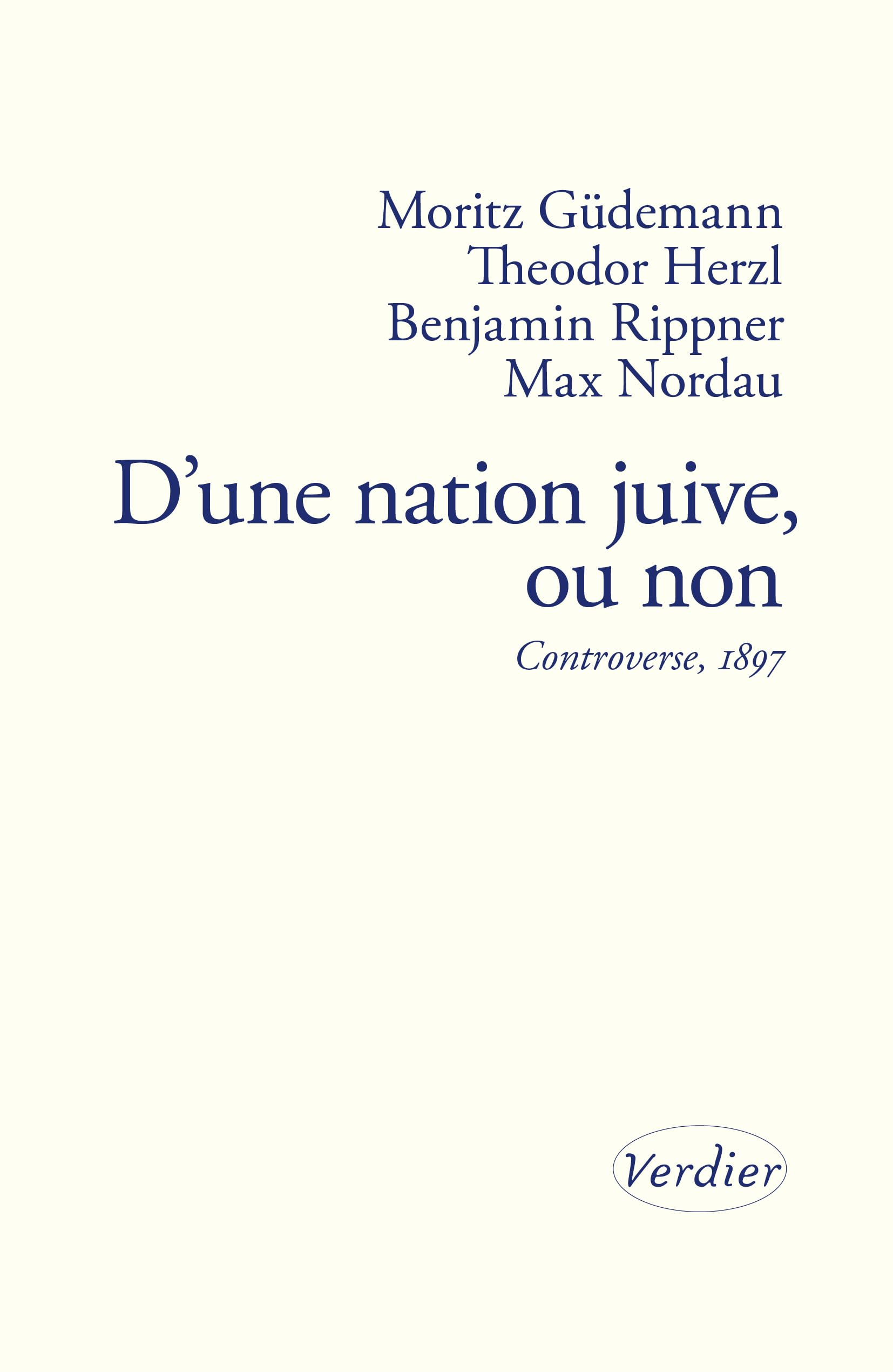 D'une nation juive, ou non : controverse, 1897
