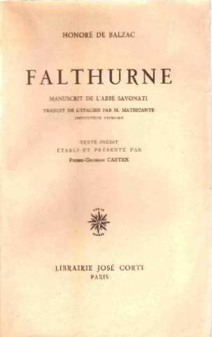 falthurne. manuscrit de l'abbé savonati - traduit de l' italien par m. matricante. texte inédit étab