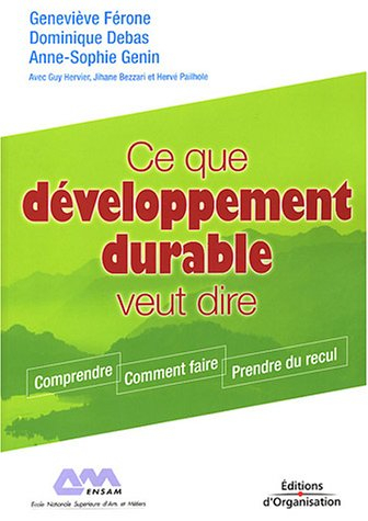 Ce que développement durable veut dire