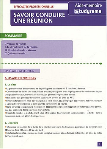 Savoir conduire une réunion