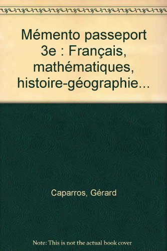 mémento passeport, 3e