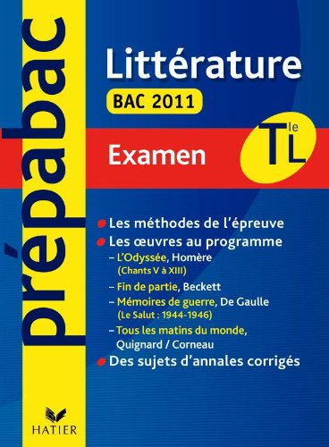 Littérature, terminales L, examen bac 2011