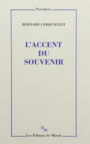 L'accent du souvenir