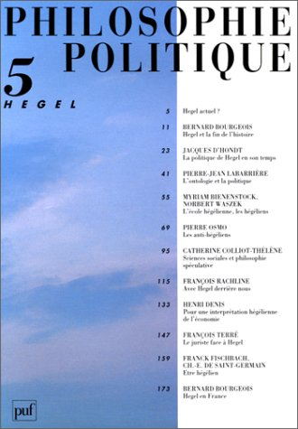 Philosophie politique, n° 5. Hegel