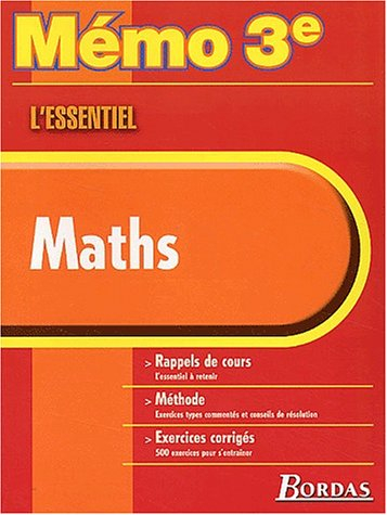 Maths : rappels de cours, méthode, exercices corrigés