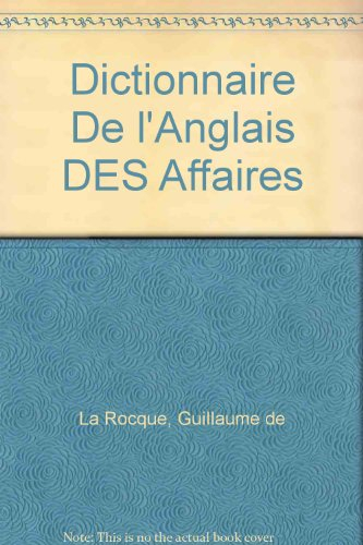 Dictionnaire de l'anglais des affaires