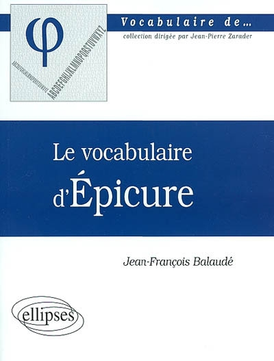Le vocabulaire d'Epicure
