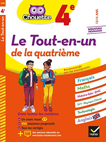 Le tout-en-un de la quatrième, 13-14 ans : français, maths, histoire géo, EMC, SVT, physique chimie,