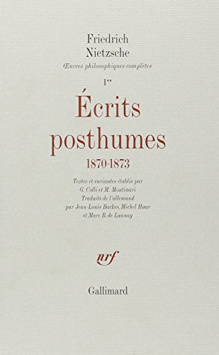 Oeuvres philosophiques complètes. Vol. 1-2. Ecrits posthumes, 1870-1873