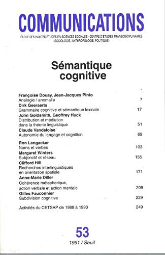 Communications, n° 53. Sémantique cognitive