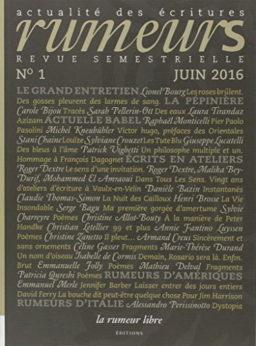 Rumeurs : actualité des écritures, n° 1