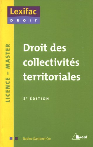 Droit des collectivités territoriales : licence, master
