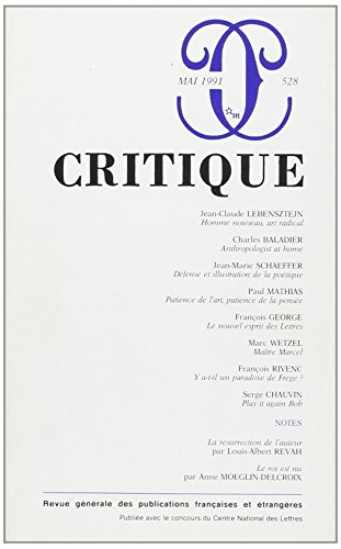 revue critique, numéro 528