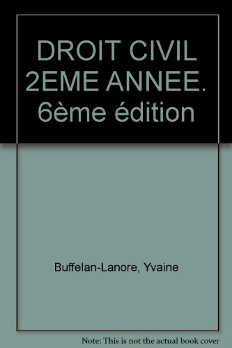 droit civil 2eme annee. 6ème édition