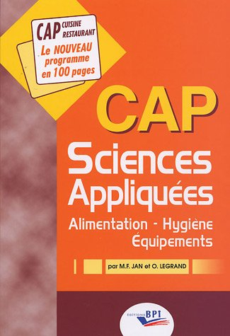 sciences appliquées cap : alimentation - hygiène - equipements