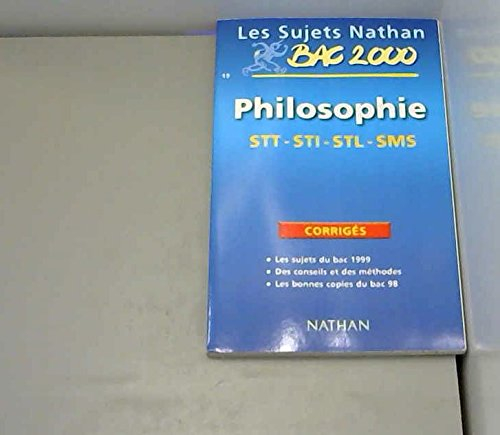 Philosophie, STT, STI, STL, SMS, bac 99