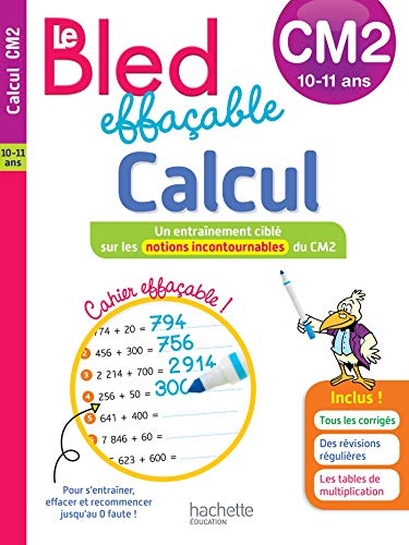 Le Bled effaçable, calcul, CM2, 10-11 ans