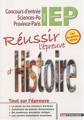 Réussir l'épreuve d'histoire : concours d'entrée Sciences-Po Paris-Province : tout sur l'épreuve