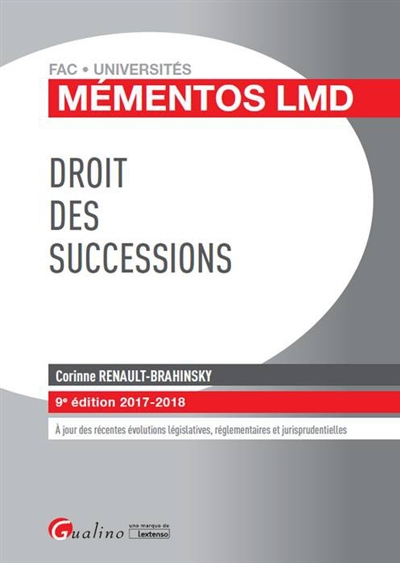Droit des successions : 2017-2018