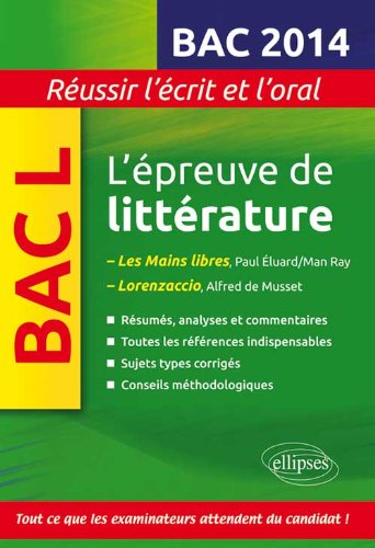 L'épreuve de littérature, bac L 2014 : Les mains libres, Paul Eluard-Man Ray ; Lorenzaccio, Alfred d