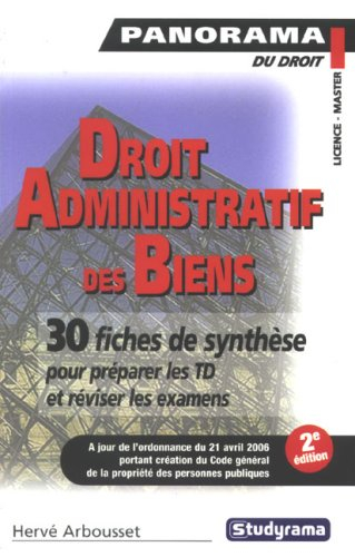 Droit administratif des biens : domaine des personnes publiques, expropriation pour cause d'utilité 