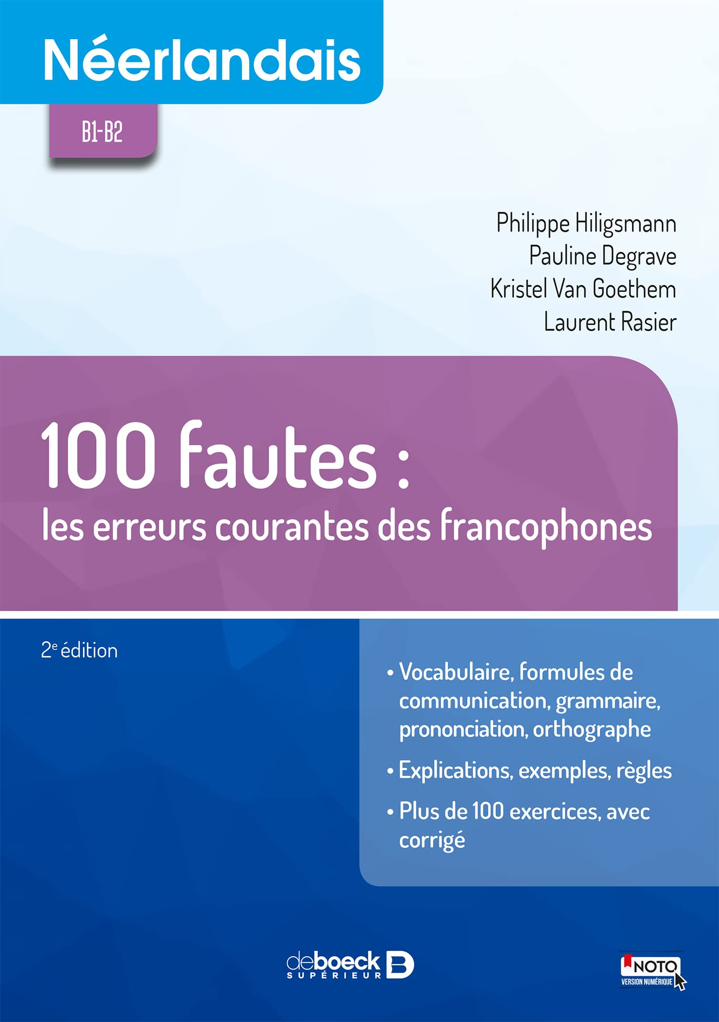 100 fautes : les erreurs courantes des francophones : néerlandais, B1-B2