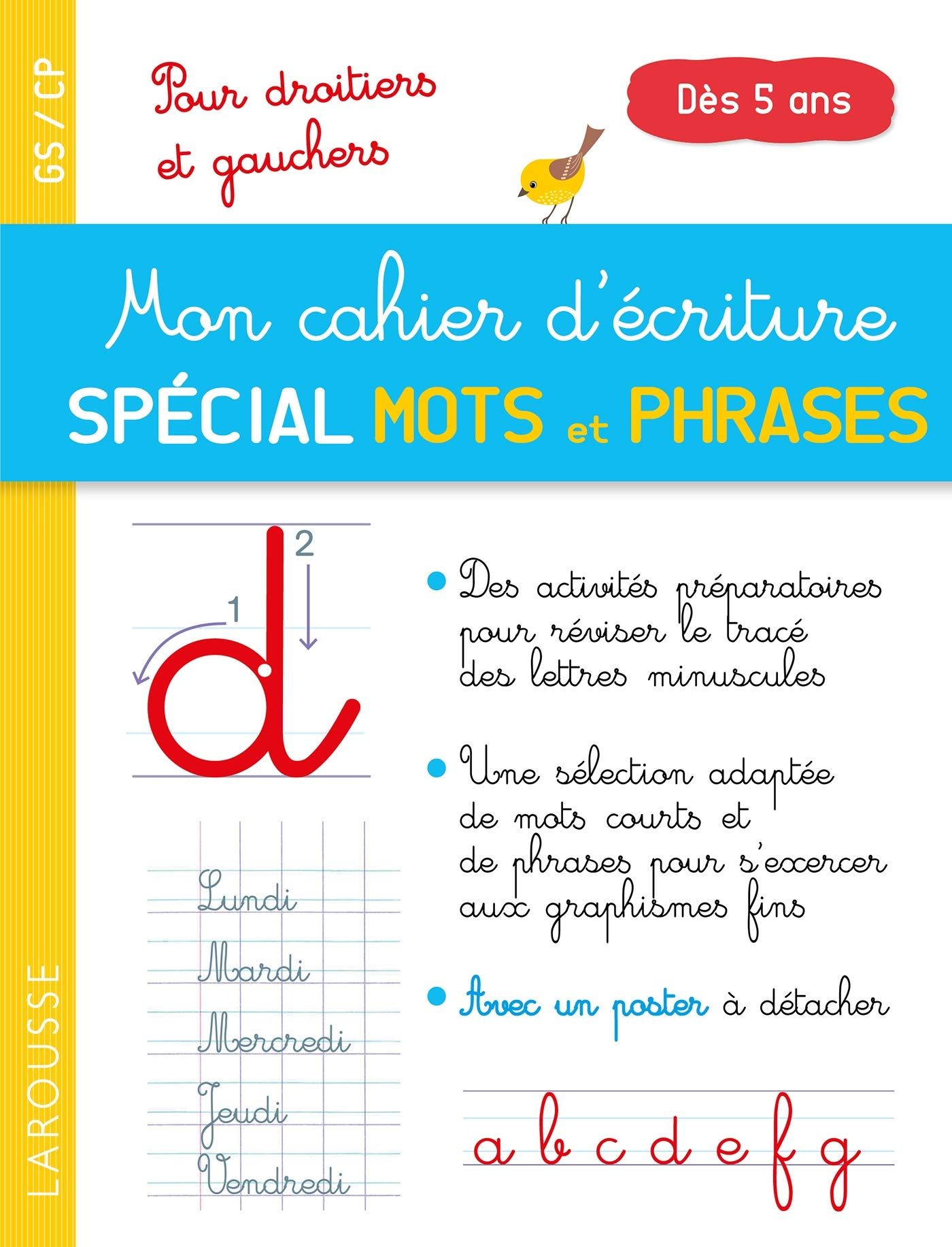 Mon cahier d'écriture, spécial 1ers mots et phrases : GS, CP, dès 5 ans