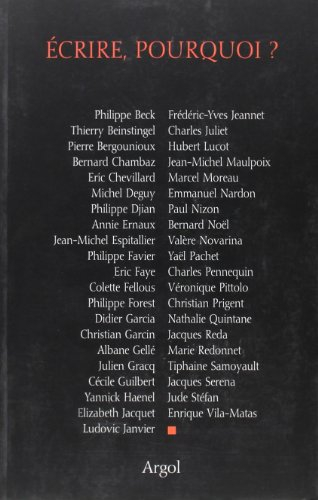 Ecrire, pourquoi ?