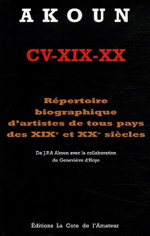 Répertoire biographique d'artistes de tous pays des XIXe et XXe siècles