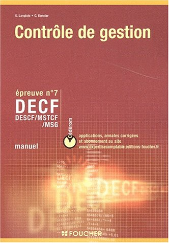 decf epreuve n, 7 contrôle de gestion. avec cd-rom