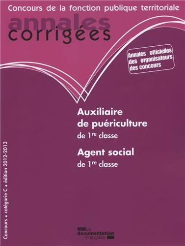 Auxiliaire de puériculture de 1re classe, agent social de 1re classe : concours