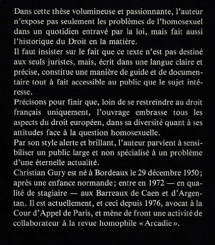 l'homosexuel et la loi