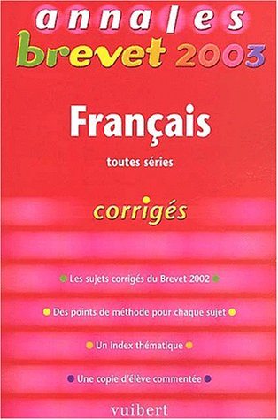 Français toutes séries : brevet 2003