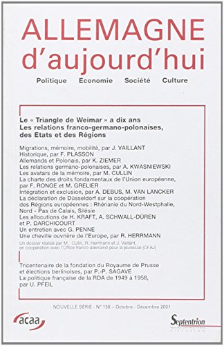 Allemagne d'aujourd'hui, n° 158
