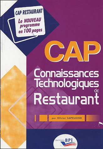 CAP Connaissances Technologiques de Restaurant