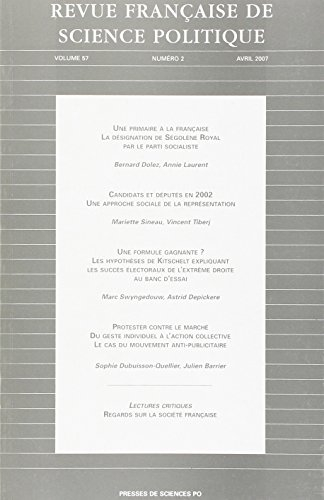 Revue française de science politique, n° 57-2