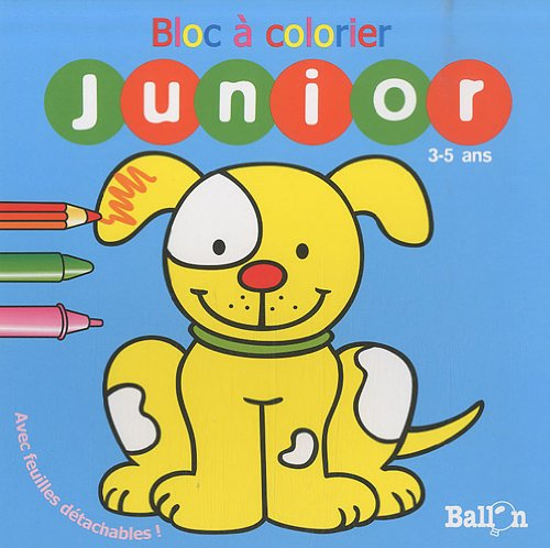 Bloc à colorier junior, 3-5 ans, chien : avec feuilles détachables !