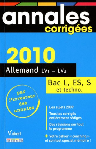 Allemand LV1-LV2 : bac séries L, ES, S et techno.