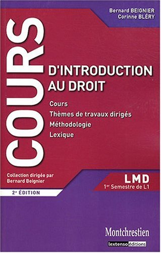 Introduction au droit : cours et travaux dirigés : premier semestre L1