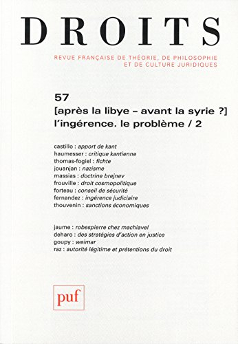 Droits, n° 57. Après la Libye, avant la Syrie ? : l'ingérence, le problème (2)