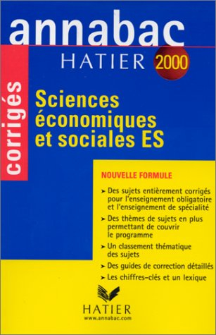 annabac corrigés 2000 - sciences économiques et sociales es