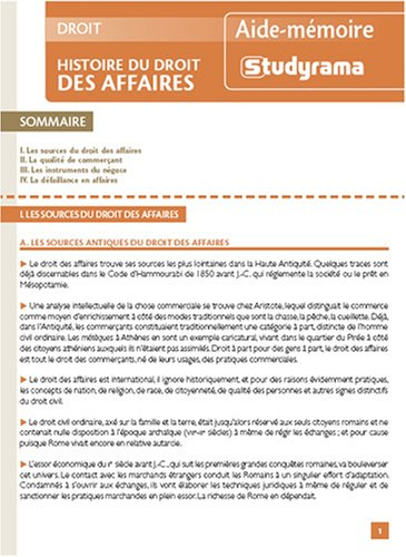 Histoire du droit des affaires