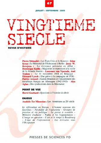 Le vingtième siècle, numéro 67 - juillet 2000