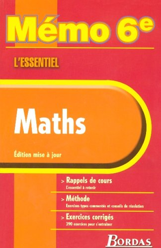 Maths : rappels de cours, méthode, exercices corrigés
