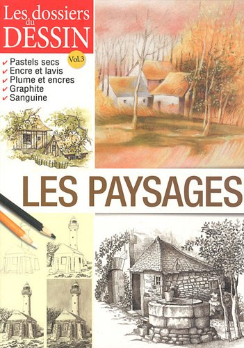 Les paysages : pastels secs, encre et lavis, plumes et encres, graphite, sanguine