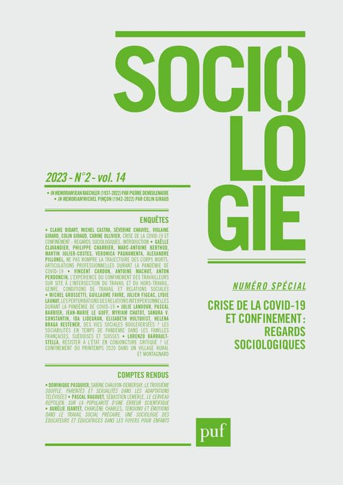 Sociologie, n° 2 (2023). Crise de la Covid-19 et confinement : regards sociologiques
