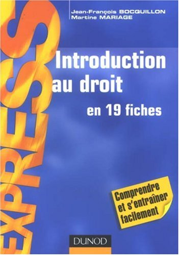 Introduction au droit : en 19 fiches