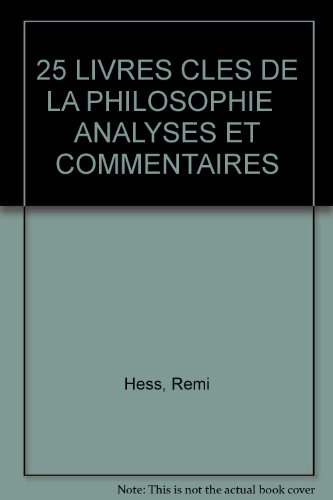 25 livres clés de la philosophie