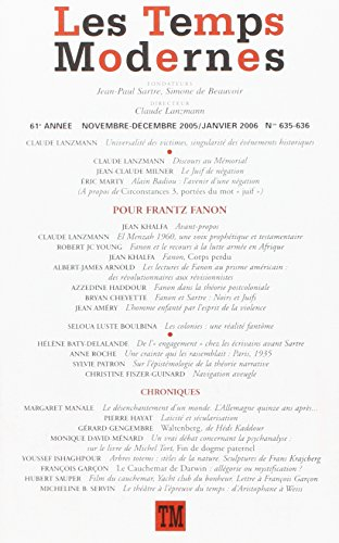 Temps modernes (Les), n° 635. Pour Frantz Fanon